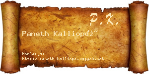 Paneth Kalliopé névjegykártya